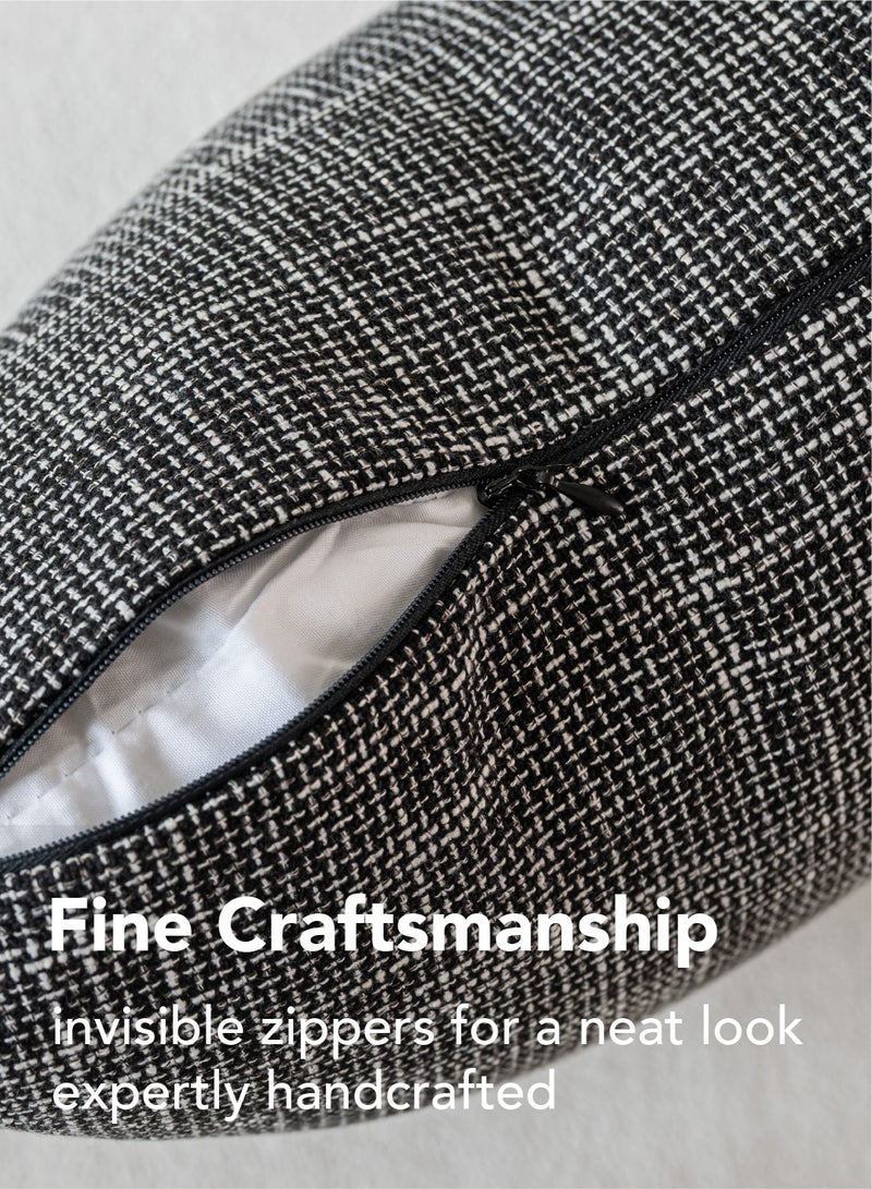 a moment Set of 2 Dark Grey Linen Decorative Throw Pillow Covers 50 x 50 CM Farmhouse Pillow Covers with Cross for Couch Sofa Bed Living Room Home Decor - Image 3